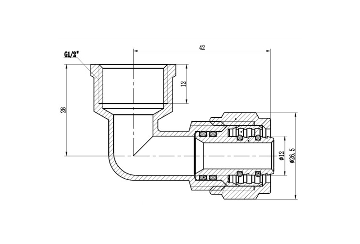 Уголок обжимной SD Forte 16х1/2" ВР SF174W1615 SD00022052 Уголок обжимной SD Forte 16х1/2" ВР SF174W1615 SD00022052