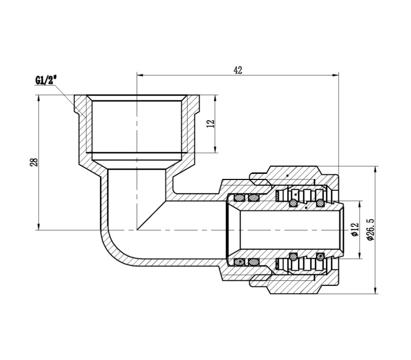 Уголок обжимной SD Forte 16х1/2" ВР SF174W1615 SD00022052 Уголок обжимной SD Forte 16х1/2" ВР SF174W1615 SD00022052
