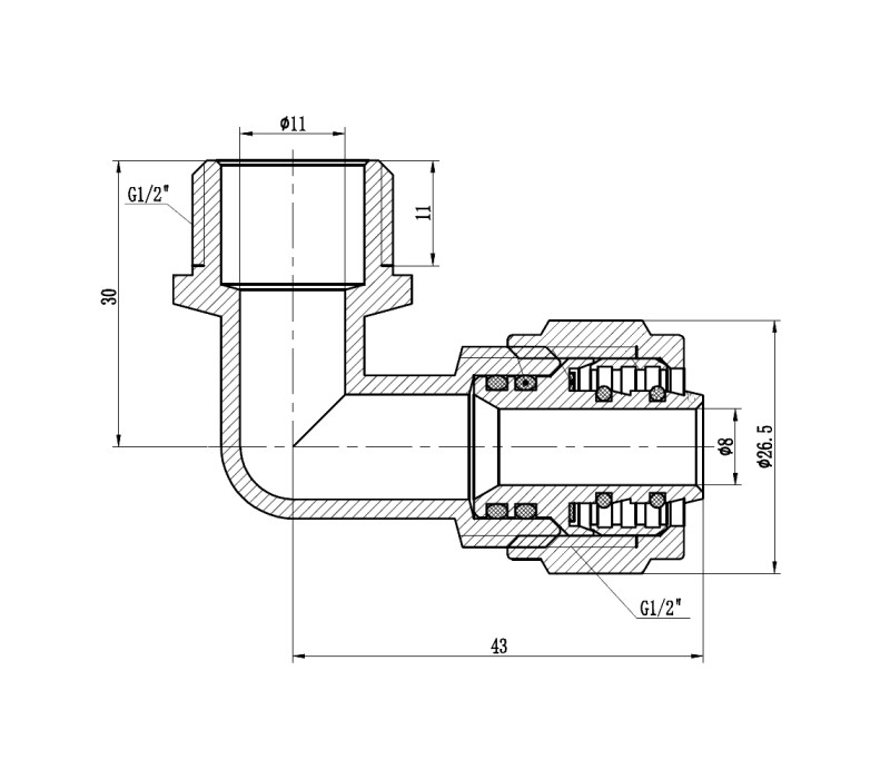 Уголок обжимной SD Forte 16х1/2" НР SF175W1615 SD00022053 Уголок обжимной SD Forte 16х1/2" НР SF175W1615 SD00022053