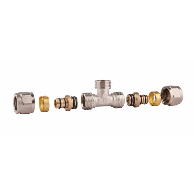 Тройник обжимной SD Forte 16х1/2"х16 НР SF178W161516 Тройник обжимной SD Forte 16х1/2"х16 НР SF178W161516