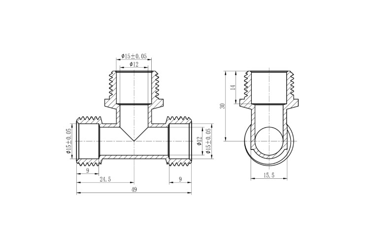 Тройник обжимной SD Forte 16х1/2"х16 НР SF178W161516 SD00022056 Тройник обжимной SD Forte 16х1/2"х16 НР SF178W161516 SD00022056