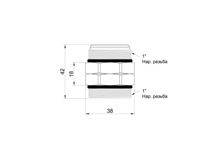 Ніпель проміжний Icma 1" ЗР №198 SD00022083