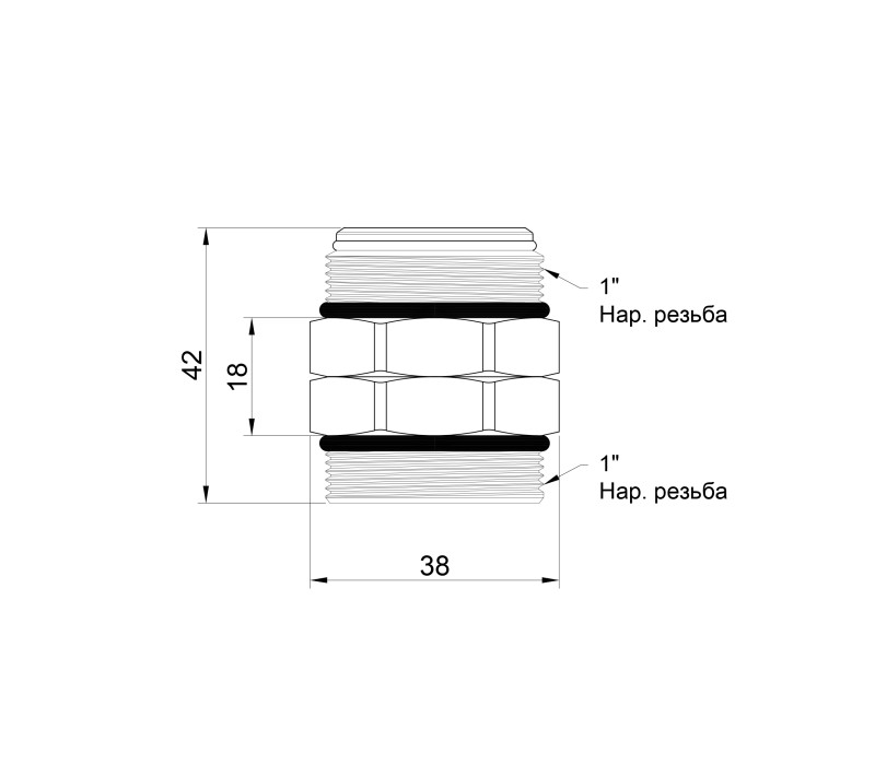 Ніпель проміжний Icma 1" ЗР №198 SD00022083 Ніпель проміжний Icma 1" ЗР №198 SD00022083