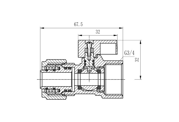 Кран кульовий обтискний SD Forte 20х3/4" ВР SF264W20 SD00023060