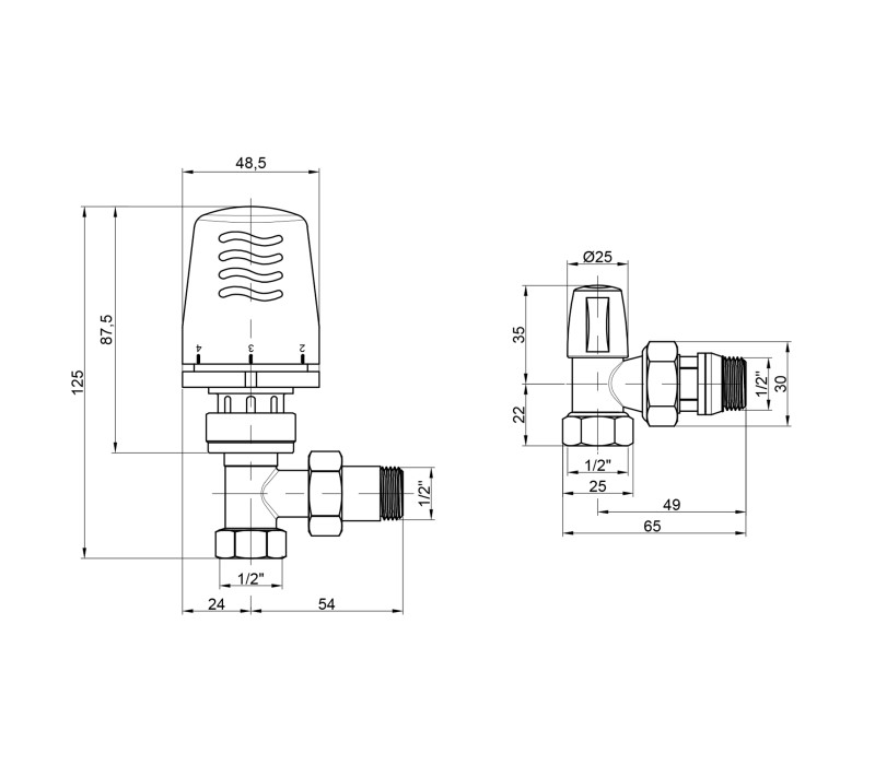 Термокомплект Icma 1/2" з антипротіканням кутовий №KIT_1100+774-940+805-940 SD00023648