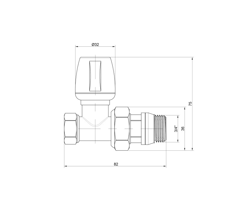 Кран радиаторный Icma 3/4" с антипротечкой прямой №813+940 SD00023709 Кран радиаторный Icma 3/4" с антипротечкой прямой №813+940 SD00023709