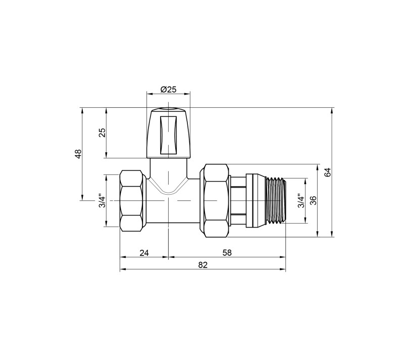 Кран радиаторный Icma 3/4" с антипротечкой прямой без ручки №815+940 SD00023710 Кран радиаторный Icma 3/4" с антипротечкой прямой без ручки №815+940 SD00023710