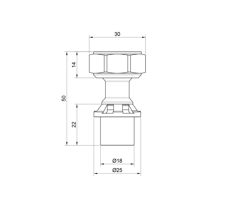 Переходник пресс Icma 16х3/4" ВР с накидной гайкой №416 SD00023712