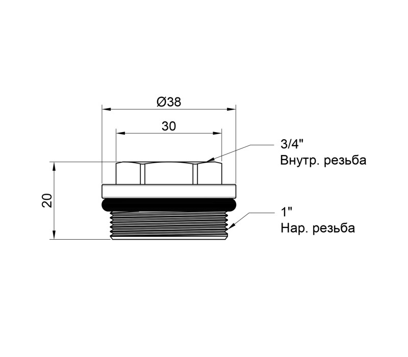 Футорка для колектора SD Plus 1"х3/4" ВЗ SD35420 SD00024116 Футорка для колектора SD Plus 1"х3/4" ВЗ SD35420 SD00024116
