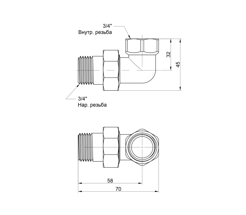 Згін "Американка" Icma 3/4" кутовий №808 SD00025158