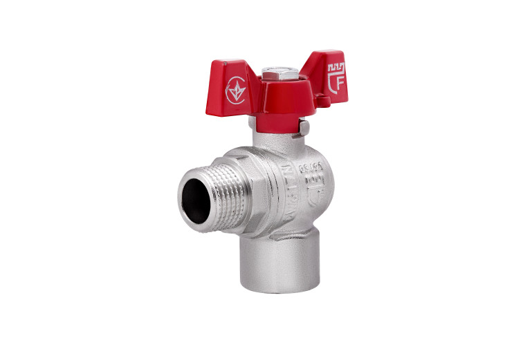 Кран шаровой SD Forte 1/2" ВН для воды угловой (бабочка) SF267W15 SD00025316