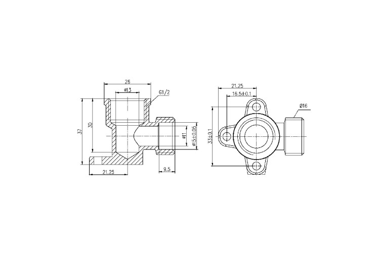 Уголок обжимной настенный SD Forte 16х1/2" ВР SF179W1615 SD00025608 Уголок обжимной настенный SD Forte 16х1/2" ВР SF179W1615 SD00025608