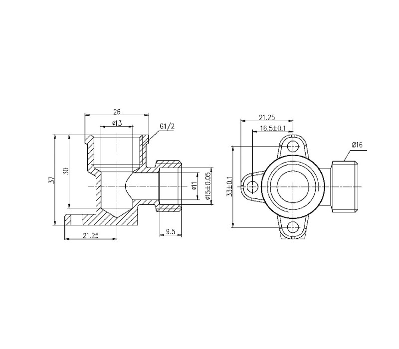 Уголок обжимной настенный SD Forte 16х1/2" ВР SF179W1615 SD00025608 Уголок обжимной настенный SD Forte 16х1/2" ВР SF179W1615 SD00025608