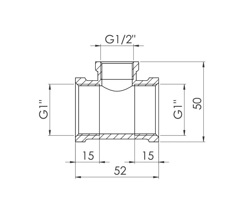 Трійник редукційний SD Forte 1"х1/2"х1" ВВ SF362251525 SD00028899