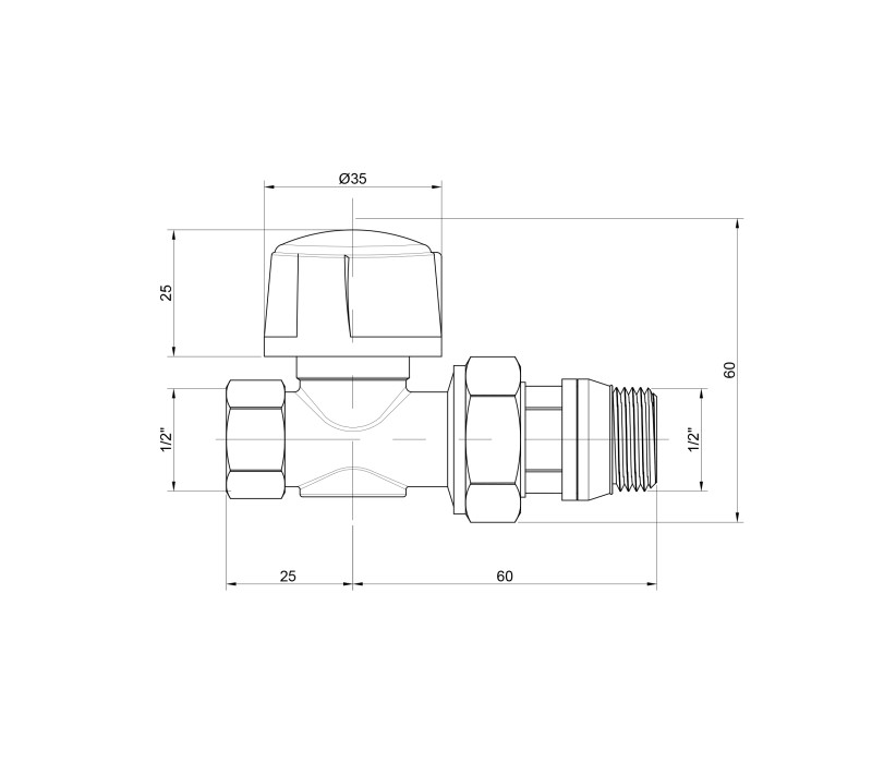 Кран радиаторный Icma 3/4" прямой №775+940 SD00029137