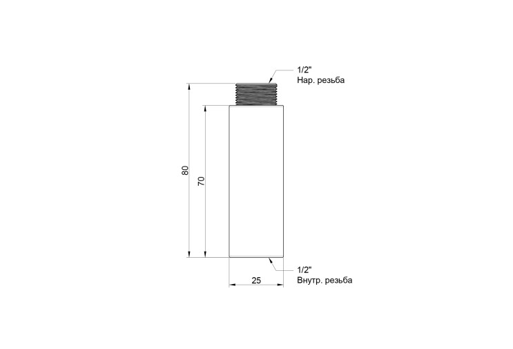 Удлинитель Icma 70х1/2" №19 SD00030231 Удлинитель Icma 70х1/2" №19 SD00030231