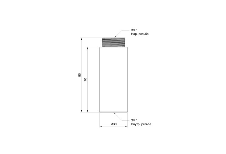 Удлинитель SD Plus 70х3/4" хром SD1302070 SD00030277