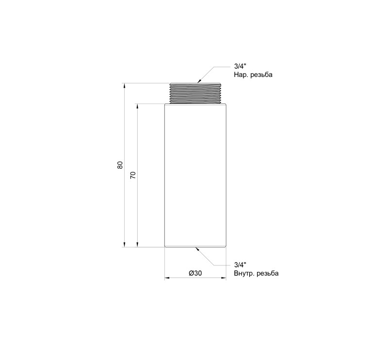 Подовжувач SD Plus 70х3/4" хром SD1302070 SD00030277