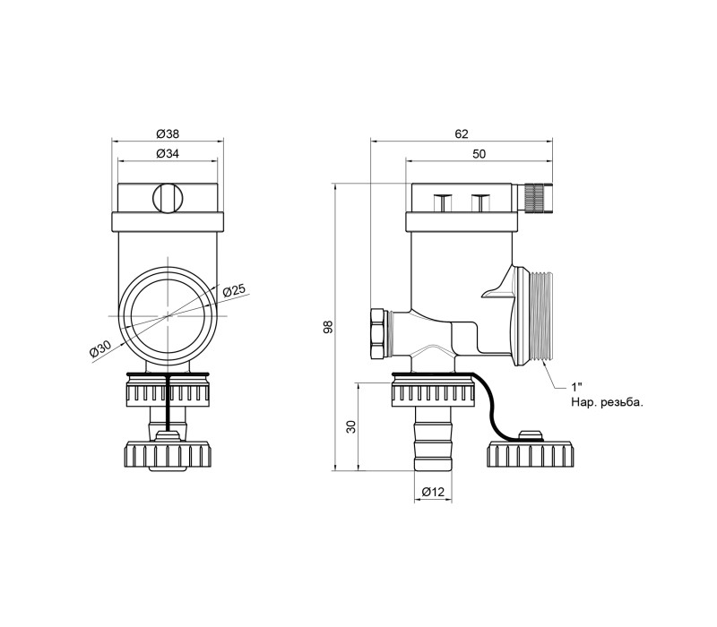 Зливна група SD Plus 1'' SD367W25 SD00030409 Зливна група SD Plus 1'' SD367W25 SD00030409