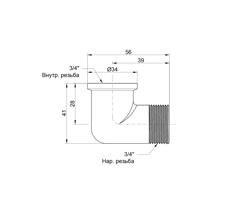 Уголок Icma 3/4" ВН №1201 SD00030429