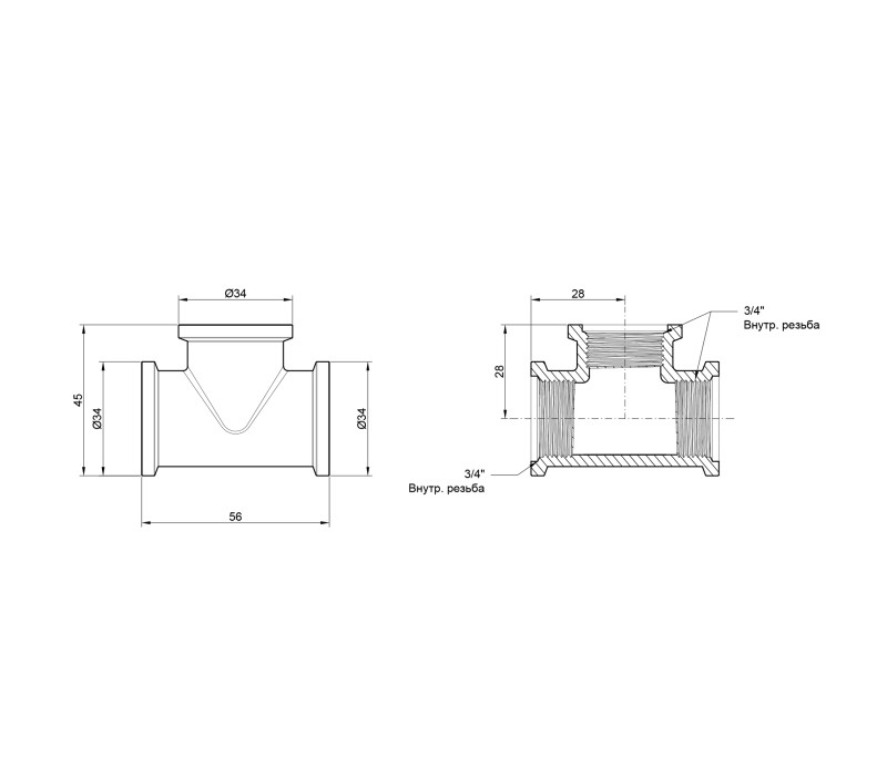 Трійник Icma 3/4" ВР №1202 SD00030435 Трійник Icma 3/4" ВР №1202 SD00030435
