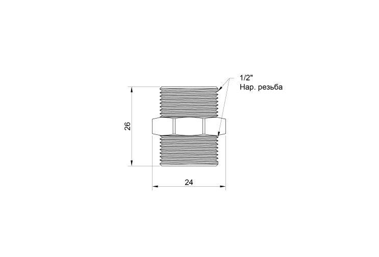 Ниппель Icma 1/2" НР №1210 SD00030444 Ниппель Icma 1/2" НР №1210 SD00030444