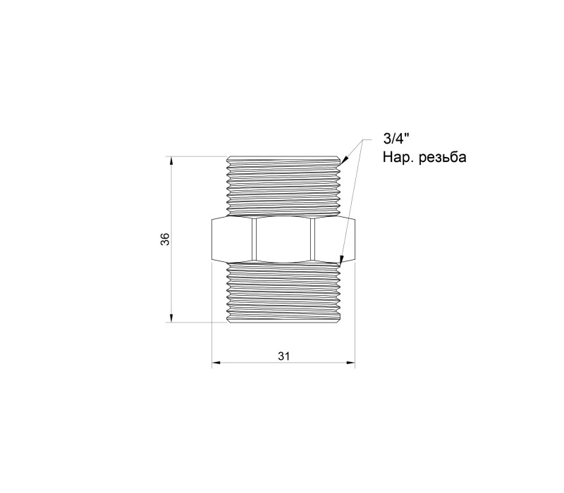 Ніпель Icma 3/4" ЗР №1210 SD00030445