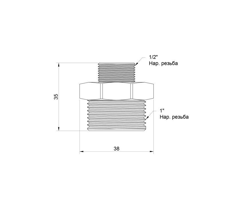 Ніпель Icma 1/2"х1" ЗР №1211 SD00030452