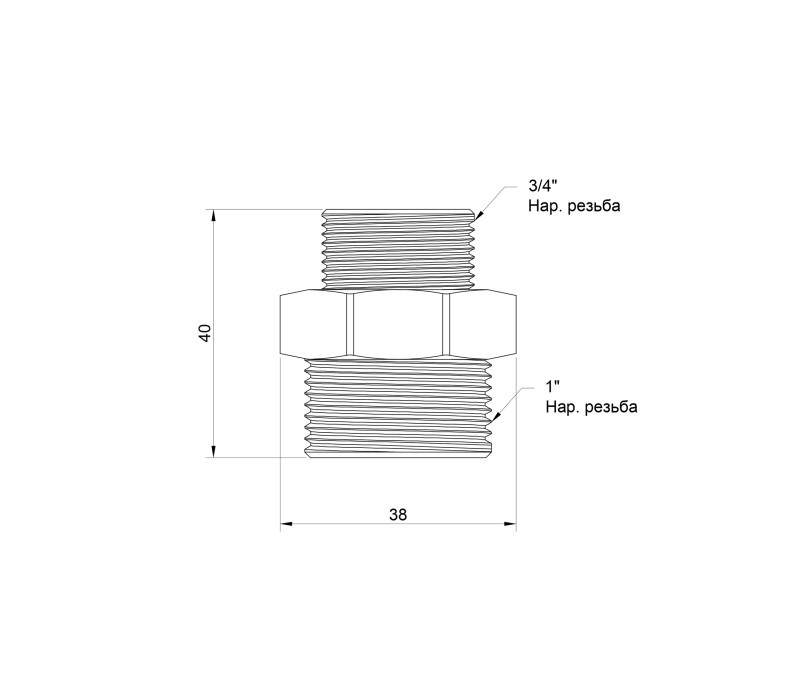 Ніпель Icma 3/4"х1" ЗР №1211 SD00030453
