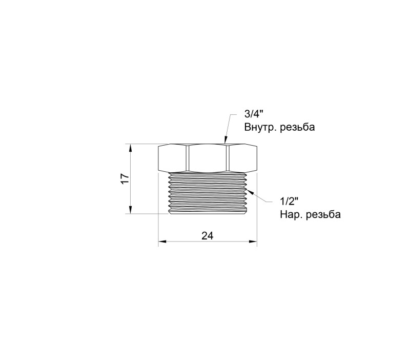 Футорка Icma 1/2"х3/8" НВ №1212 SD00030459 Футорка Icma 1/2"х3/8" НВ №1212 SD00030459