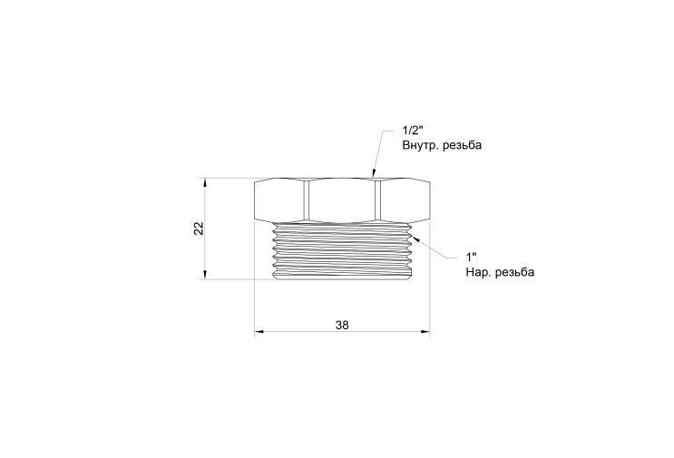 Футорка Icma 1"х1/2" НВ №1212 SD00030463 Футорка Icma 1"х1/2" НВ №1212 SD00030463