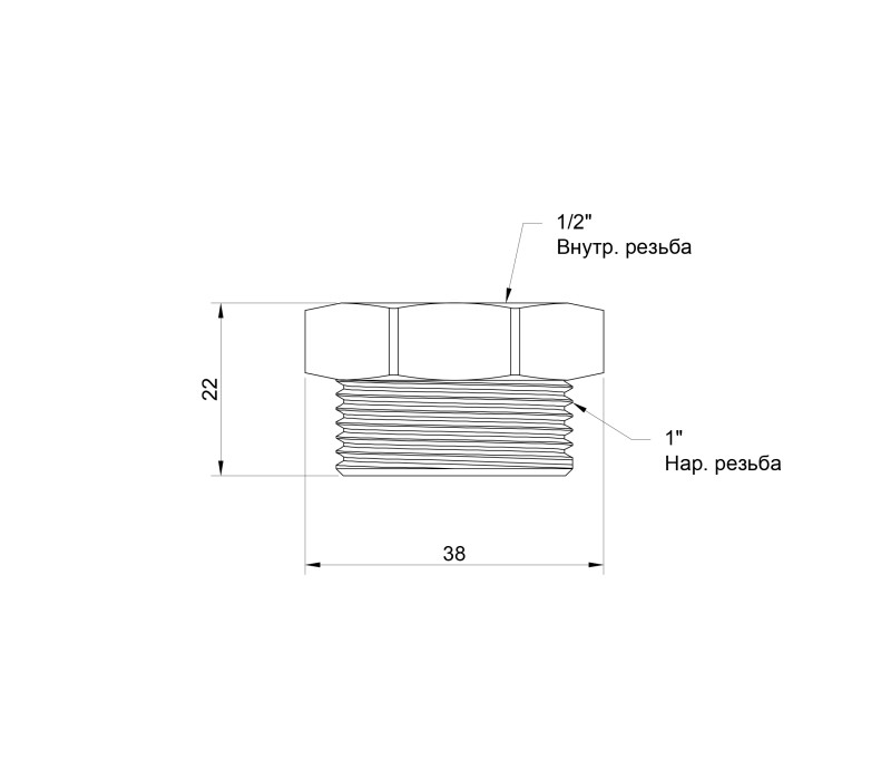 Футорка Icma 1" х1/2" ЗВ №1212 SD00030463 Футорка Icma 1" х1/2" ЗВ №1212 SD00030463