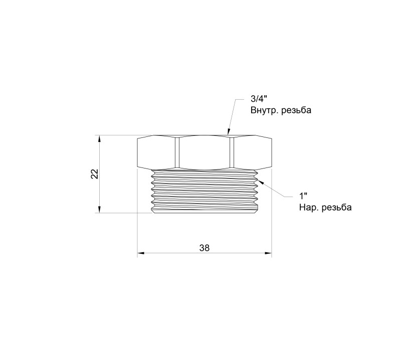 Футорка Icma 1" х3/4" ЗВ №1212 SD00030467 Футорка Icma 1" х3/4" ЗВ №1212 SD00030467