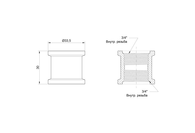 Муфта Icma 3/4" ВР №1213 SD00030481 Муфта Icma 3/4" ВР №1213 SD00030481