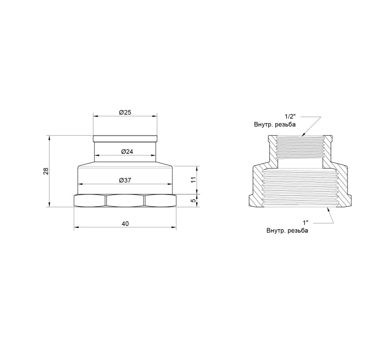 Муфта Icma 1/2"х1" ВР №1214 SD00030488