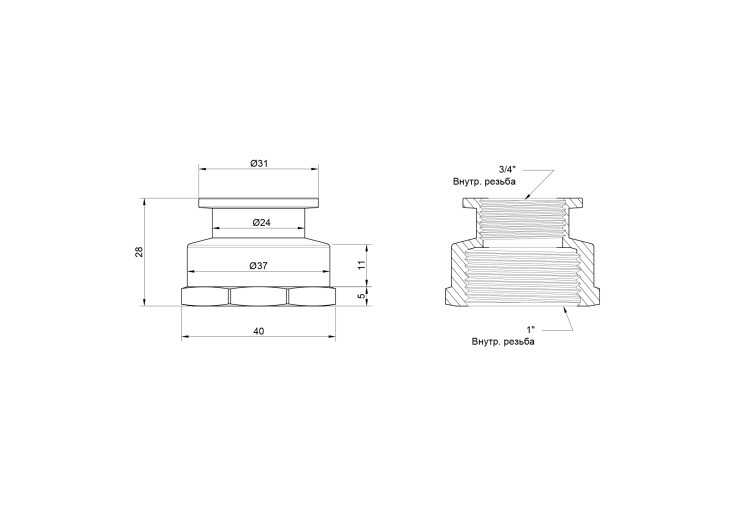 Муфта Icma 3/4"х1" ВР №1214 SD00030489 Муфта Icma 3/4"х1" ВР №1214 SD00030489