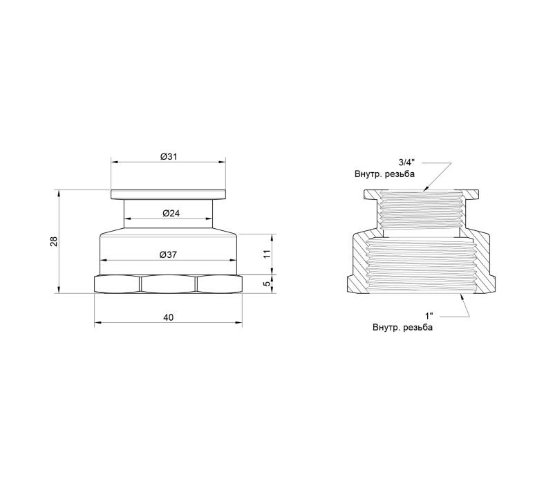 Муфта Icma 3/4"х1" ВР №1214 SD00030489