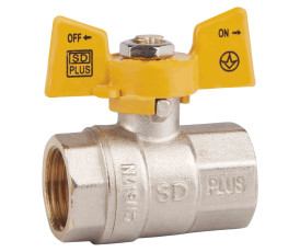 Кран кульовий SD Plus 1" ВР для газу (метелик) SD602NG25PN40