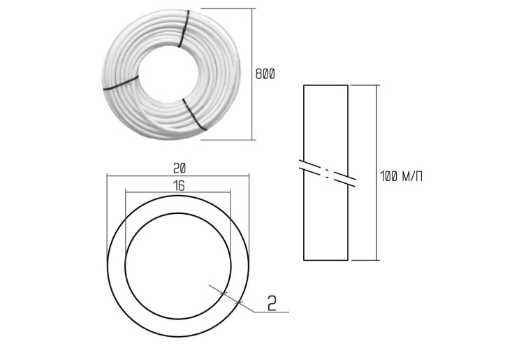 Труба PE-AL-PERT Icma 20х2 мм, 100 м №P199 SD00032017 Труба PE-AL-PERT Icma 20х2 мм, 100 м №P199 SD00032017