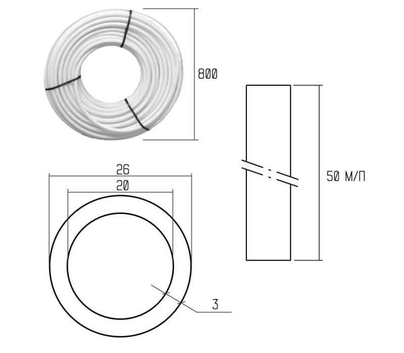 Труба PE-AL-PERT Icma 26х3 мм, 50 м №P199 SD00032018