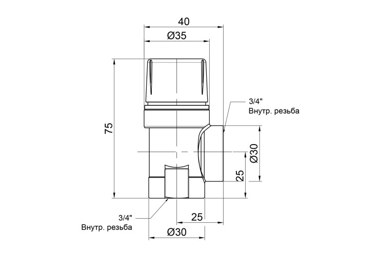 Предохранительный клапан Icma 3/4" ВР 1,5 бар №241 SD00034396 Предохранительный клапан Icma 3/4" ВР 1,5 бар №241 SD00034396