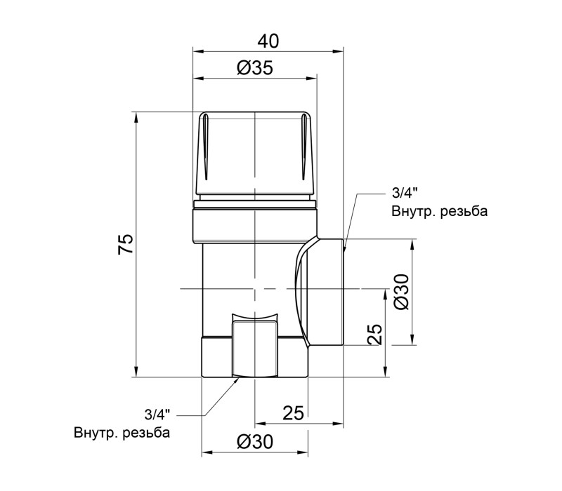 Предохранительный клапан Icma 3/4" ВР 1,5 бар №241 SD00034396