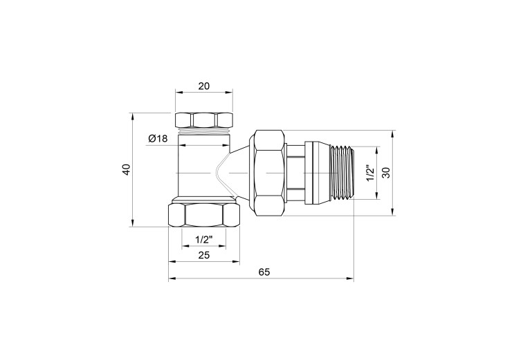 Кран радиаторный SD Plus 1/2" ВН с антипротечкой угловой SD229W15 SD00035551