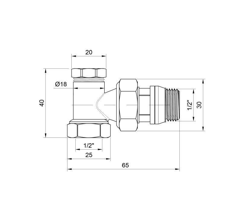 Кран радіаторний SD Plus 1/2" ВЗ з антипротіканням кутовий SD229W15 SD00035551