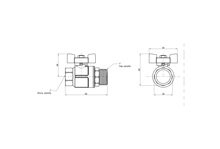 Кран шаровой Icma 1" прямой №351 SD00036660