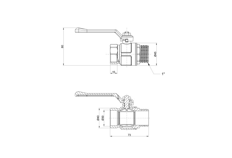 Кран шаровой Icma 1" прямой №352 SD00036663