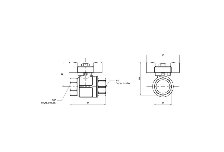 Кран шаровой Icma 3/4" прямой №349 SD00036665