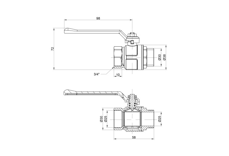 Кран шаровой Icma 3/4" прямой №350 SD00036668 Кран шаровой Icma 3/4" прямой №350 SD00036668