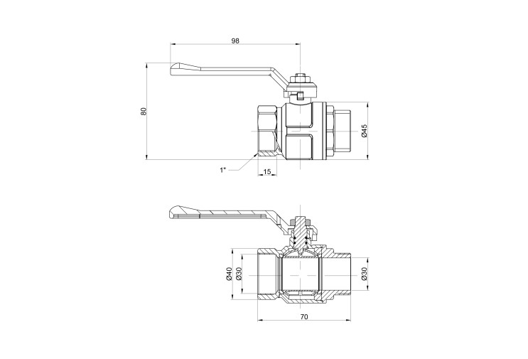 Кран шаровой Icma 1" прямой №350 SD00036669 Кран шаровой Icma 1" прямой №350 SD00036669