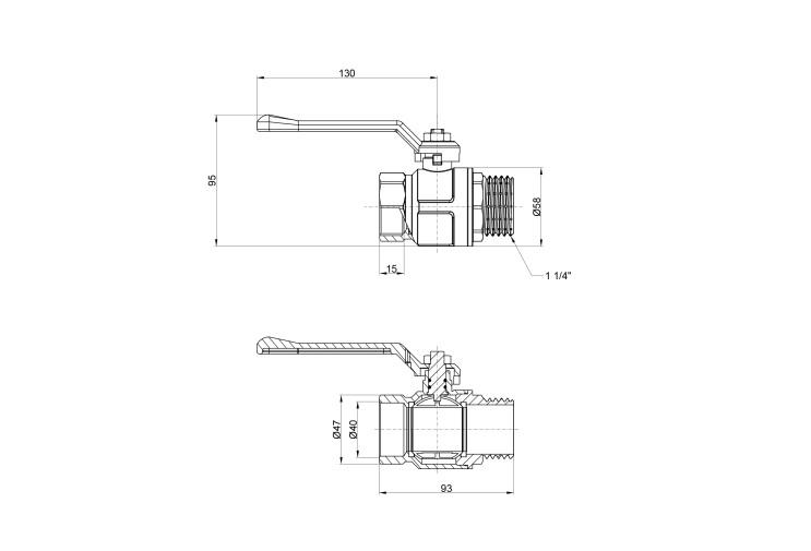 Кран шаровой Icma 1"1/4 прямой №352 SD00038119 Кран шаровой Icma 1"1/4 прямой №352 SD00038119